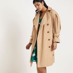 Eloquii Puff Sleeve Trench Coat